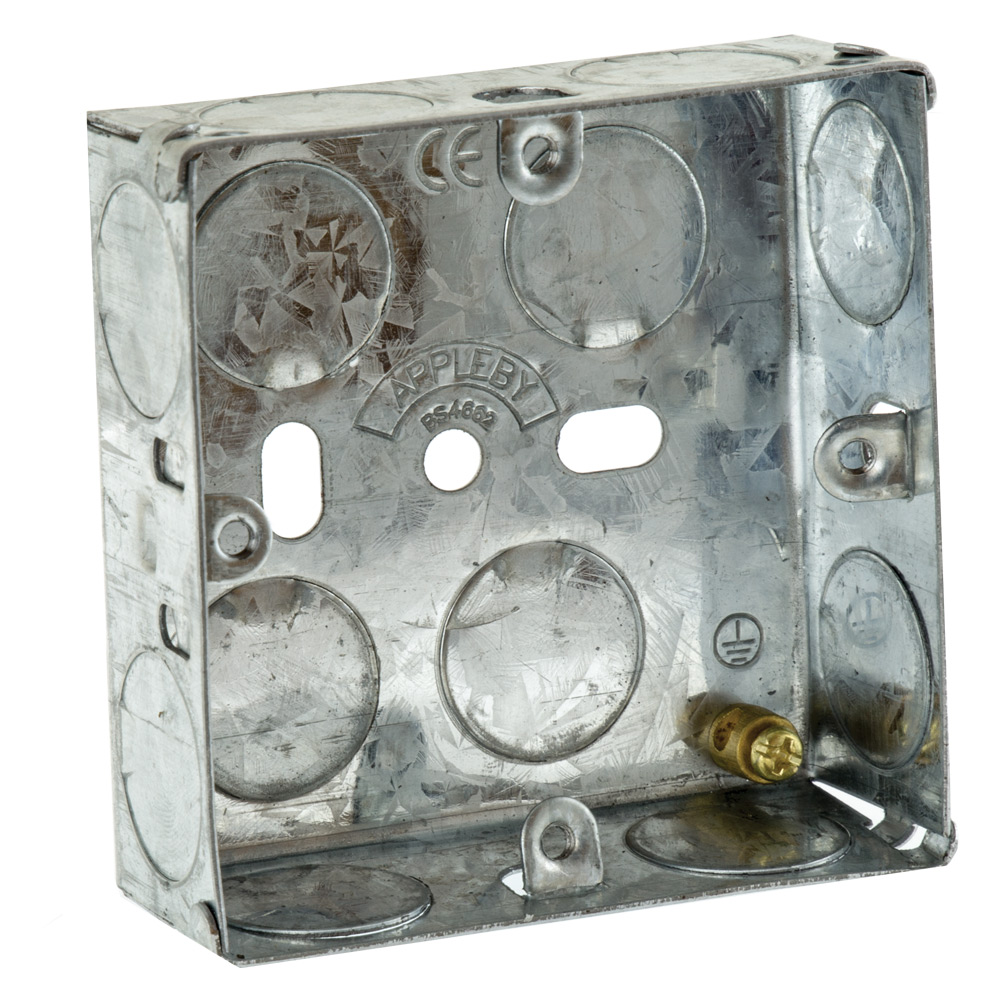 Image for Appleby 1 Gang 25mm Flush Metal Back Box