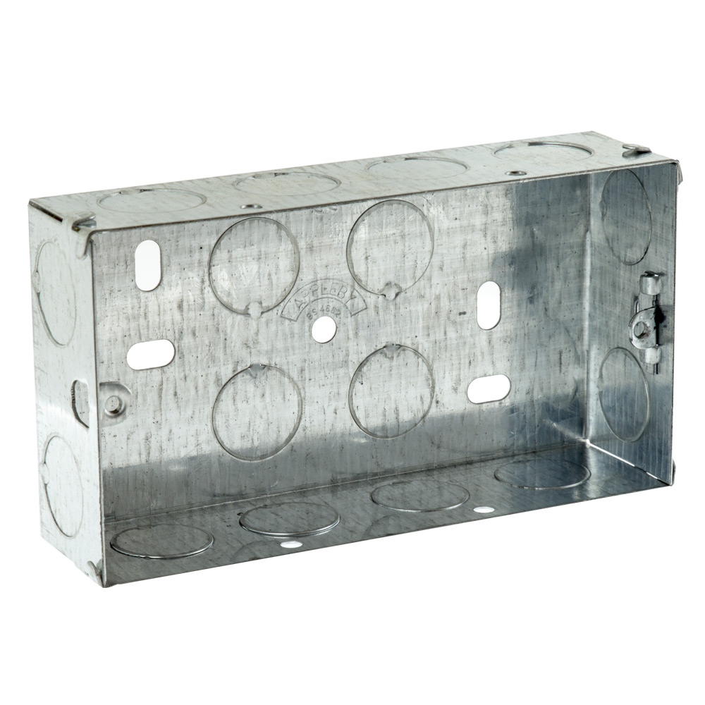 Image for Appleby 2 Gang 47mm Flush Metal Back Box