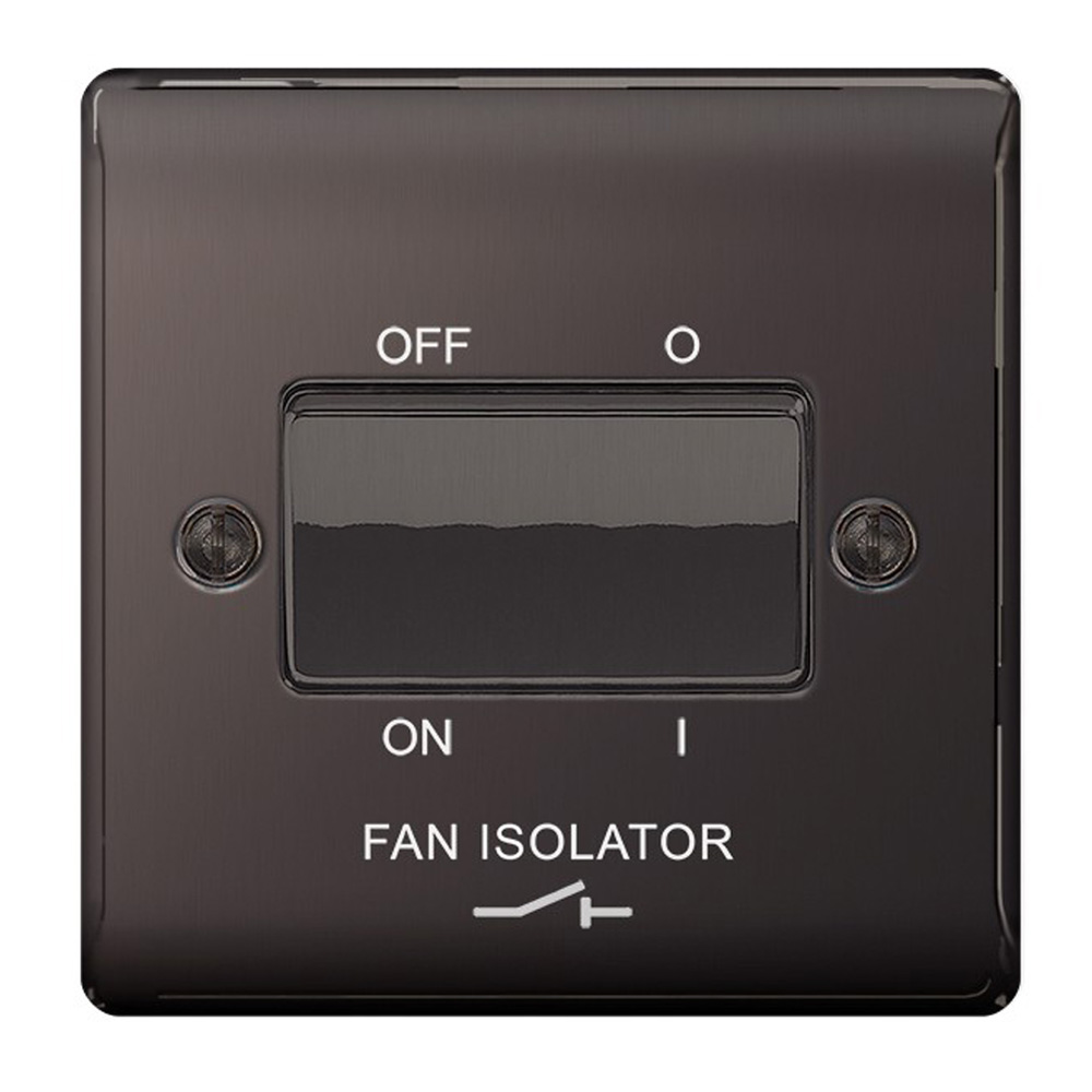 Image for Avenue Contour 10A Switch 3 Pole Fan Isolator Black Nickel