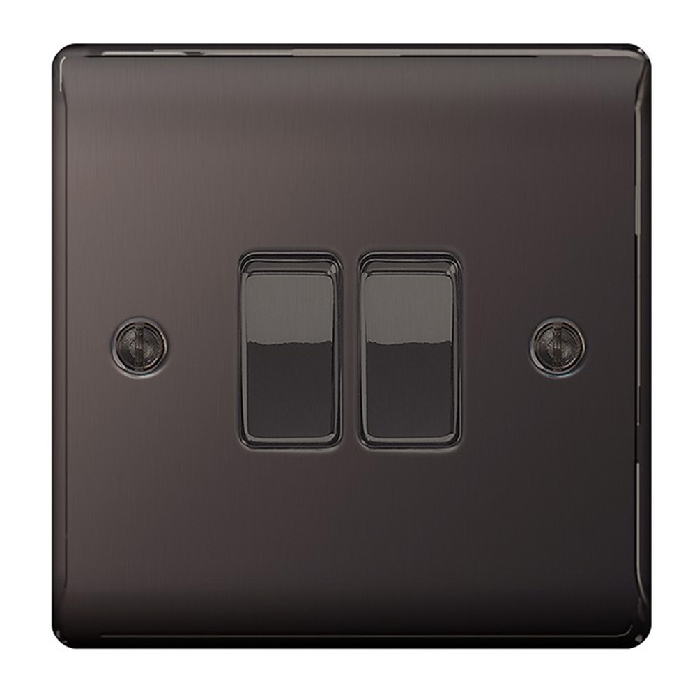 Image for Avenue Contour 20A Switch 2 Gang 2 Way Black Nickel