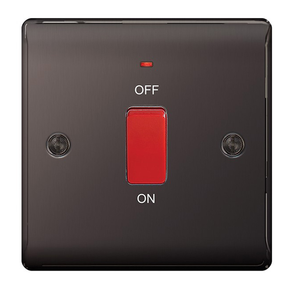 Image for Avenue Contour 45A DP Switch Neon Single Plate Black Nickel