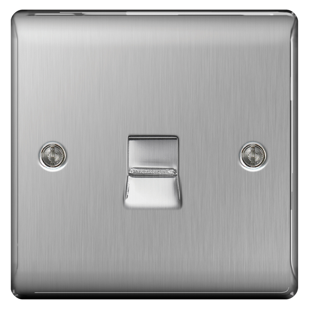 Image for Avenue Contour Brushed Steel Single Telephone Slave Socket
