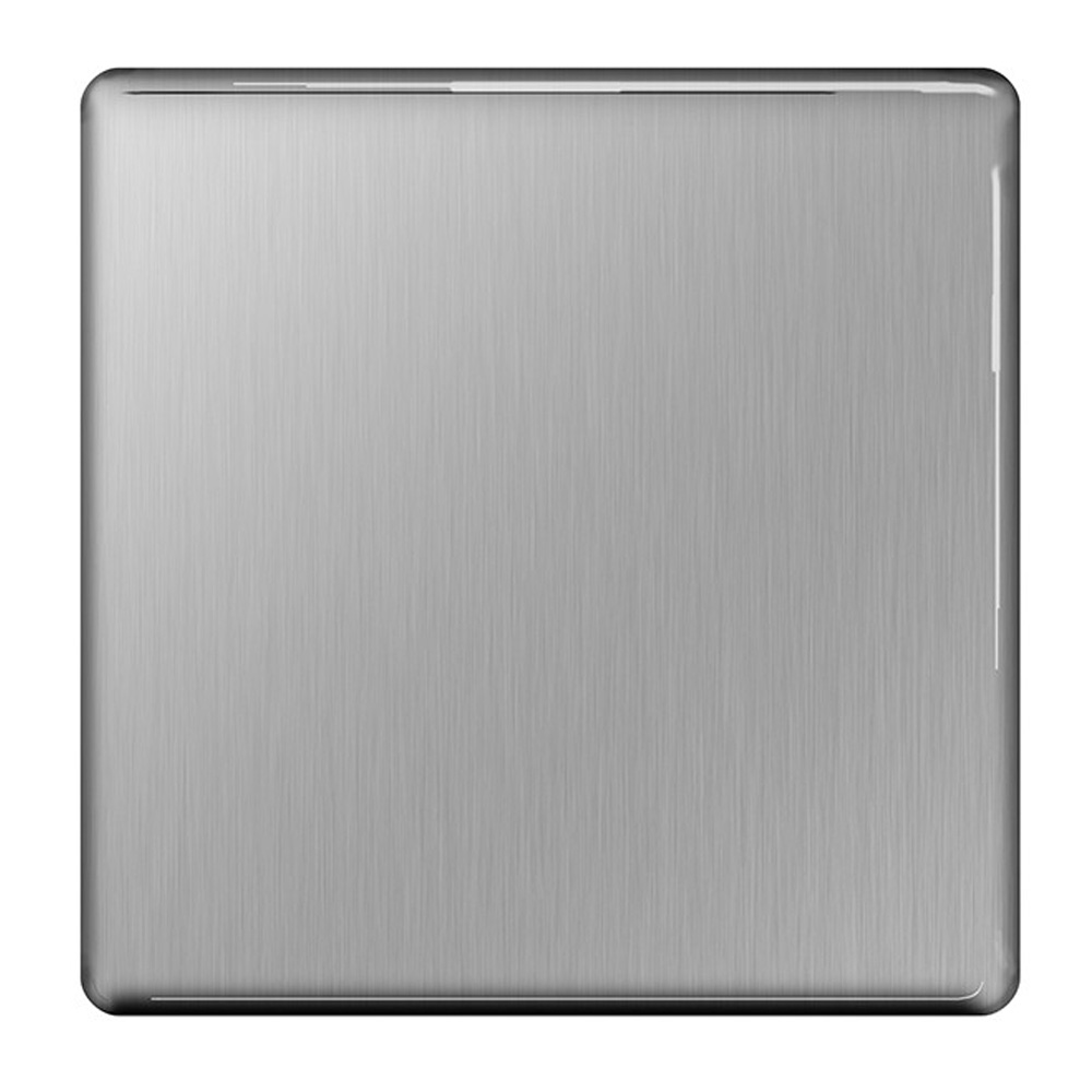 Image for Avenue Screwless Brushed Steel 1 Gang Blanking Plate