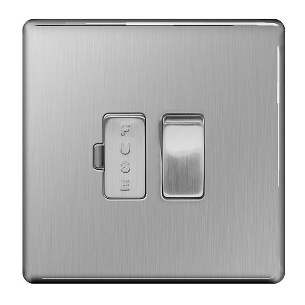 Image for Avenue Screwless Brushed Steel 13A Switched Fused Spur