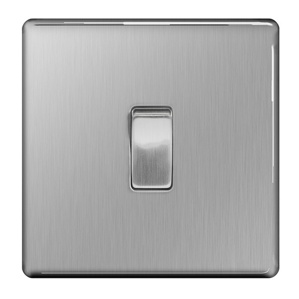 Image for Avenue Screwless Brushed Steel 20A 1 Gang 2 Way Switch