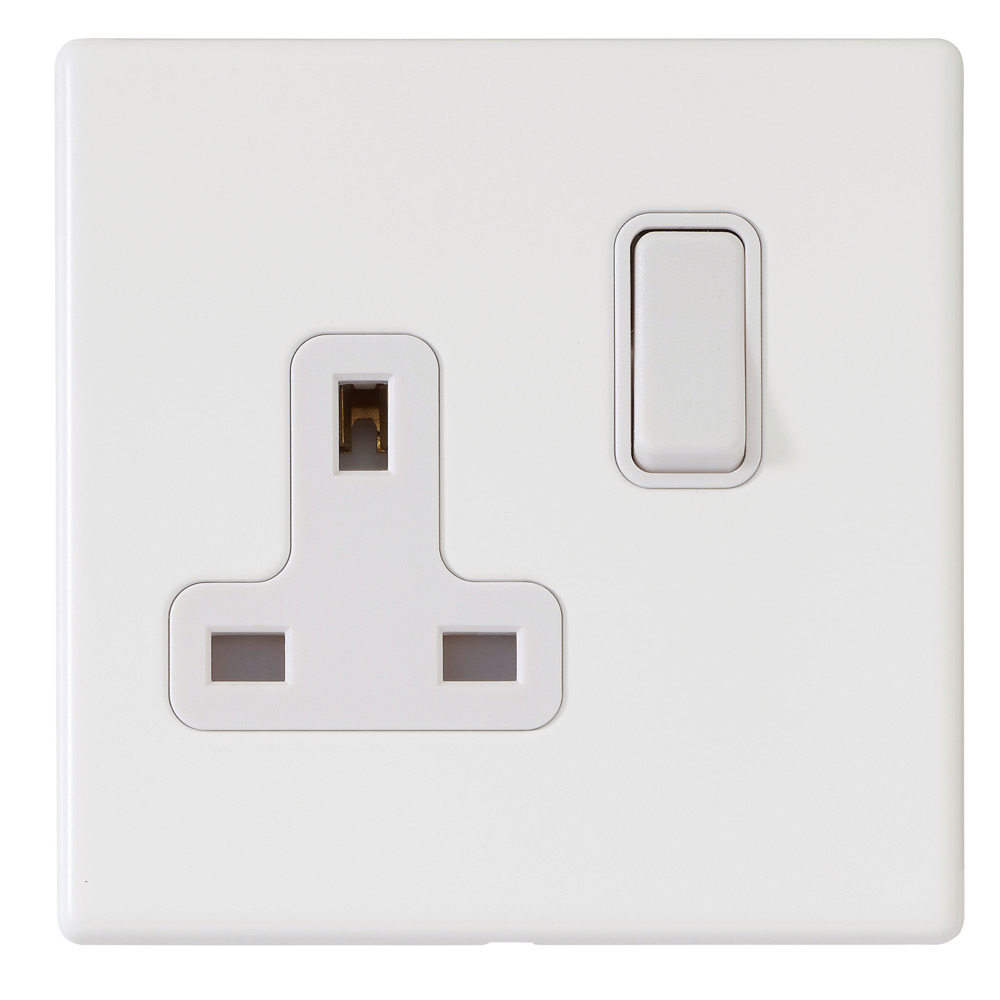 Image for Avenue Screwless Slim 13A Single Socket 1 Gang Matt White