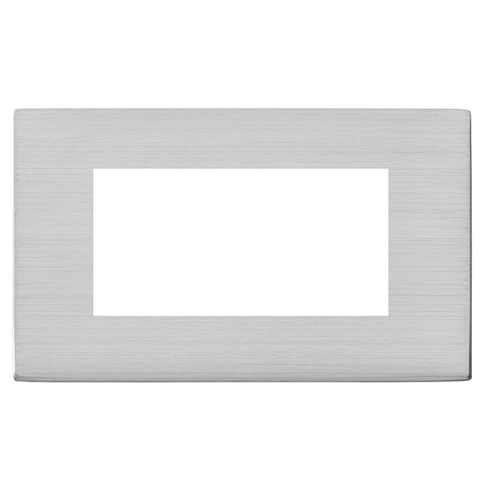 Image for Avenue Screwless Slim 4 Module EuroFix Faceplate Satin Steel