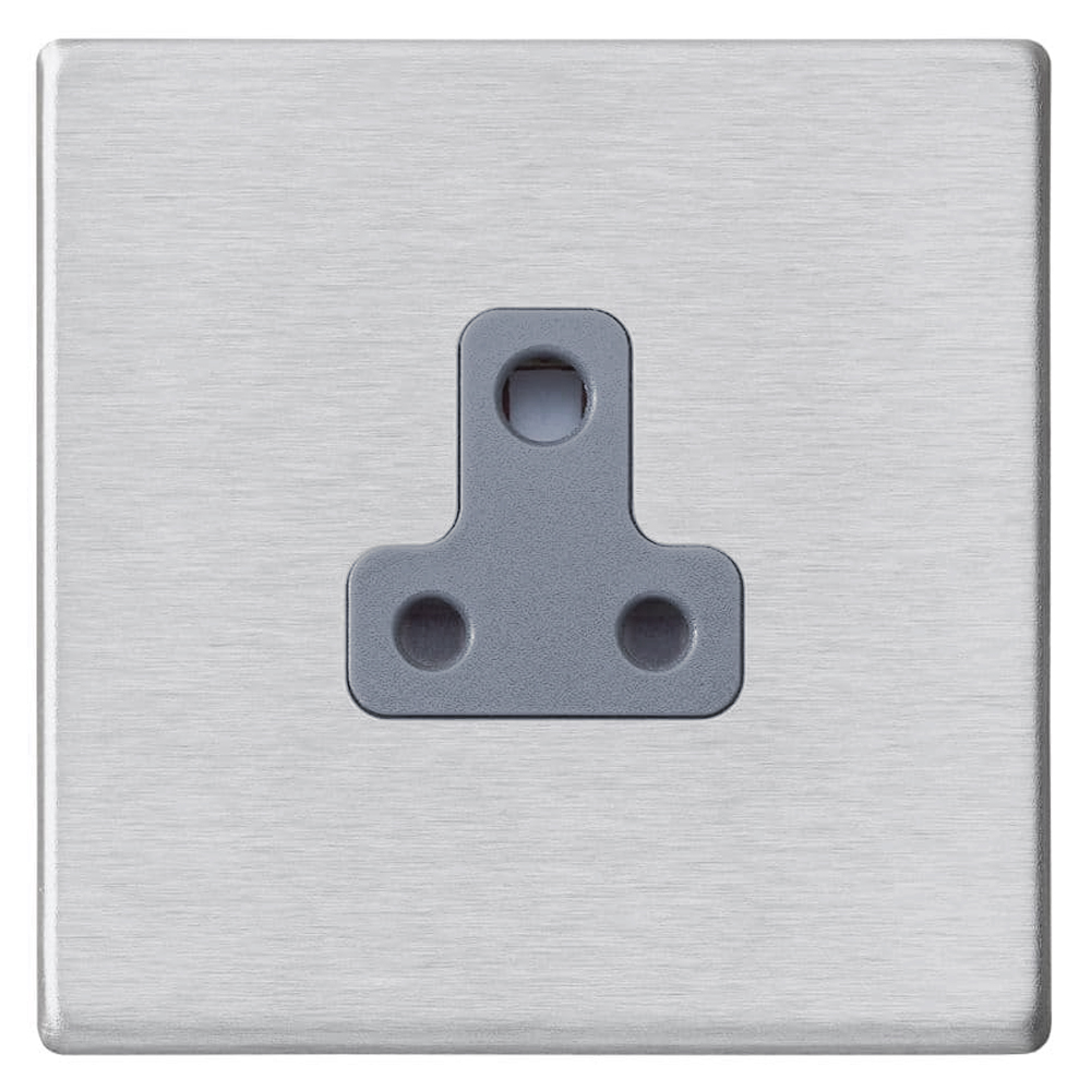 Image for Avenue Screwless Slim 5A Plug Socket Satin Steel Grey
