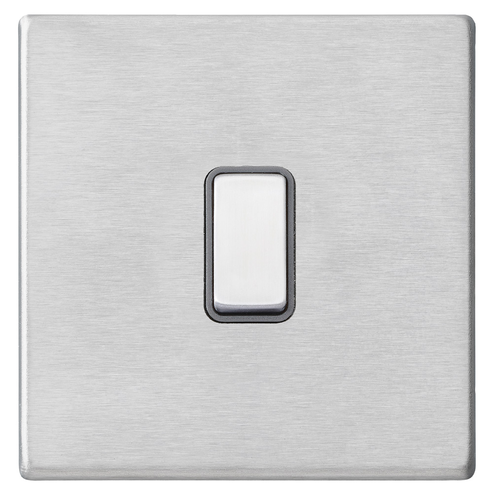 Image for Avenue Screwless Slim Intermediate Switch Satin Steel Grey