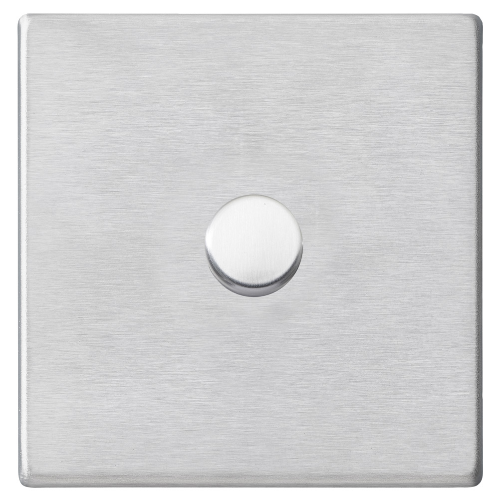 Image for Avenue Screwless Slim LED Dimmer Switch 100W Satin Steel