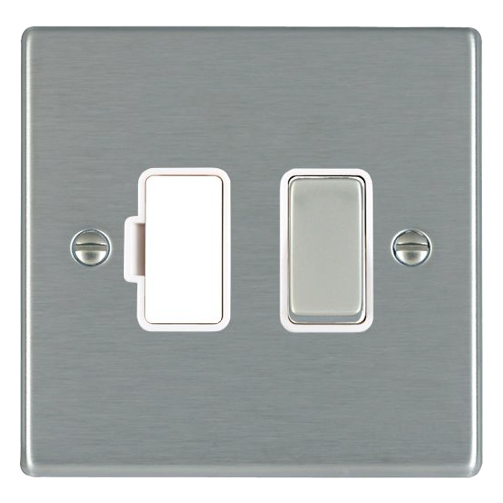 Image for Avenue Slim Switched Fused Spur Satin Steel White