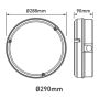 Avenger 11W LED Round Bulkhead 4000K IP65 Black