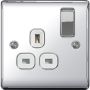 Avenue Contour 1 Gang 13A Switch Socket Polished Chrome