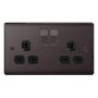 Avenue Contour 2 Gang 13A Switch Socket Black Nickel