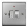Avenue Contour Brushed Steel 13A Switched Fused Spur Flex Neon