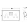 Avenue Screwless Slim 13A Double Socket 2 Gang Matt Black