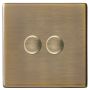 Avenue Screwless Slim Double 2 Gang LED Dimmer Switch 100W Antique Brass