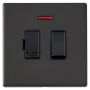 Avenue Screwless Slim Switched Fused Spur Neon Matt Black