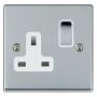 Avenue Slim 13A Single Socket 1 Gang Polished Chrome White