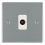 Avenue Slim Aerial Socket Isolated Female Satin Steel White