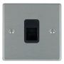 Avenue Slim Telephone Slave Socket 1 Gang Satin Steel Black