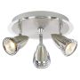 Forum Inlight Triple Plate GU10 Spotlight Satin Nickel Chrome Steel
