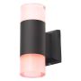 Forum LED RGB Colour Changing Up and Down Wall Light Remote Black
