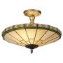 Lightplan 2 Semi Flush Brass with Stained Glass