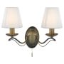 Lightplan 2 Wall Light Antique Brass with Ivory String Fabric