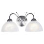 Lightplan 2 Wall Light Satin Silver with Alabaster Glass