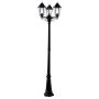 Lightplan 220cm 3 Outdoor Post Silk Black with Glass IP44