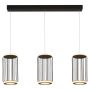 Lightplan 3 Cage Bar Pendant Black with White Silicon