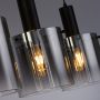 Lightplan 4 Bar Pendant Black with Smoked Ombre Glass
