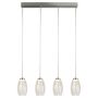 Lightplan 4 Bar Pendant Chrome with Clear Glass