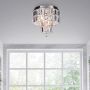 Lightplan 4 Light Round Flush Chrome with Clear Crystal
