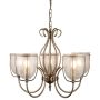 Lightplan 5 Pendant Antique Brass with Seeded Glass