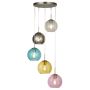 Lightplan 5 Pendant Satin Silver with Coloured Glass