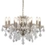 Lightplan 8 Chandelier Antique Brass with Clear Crystal
