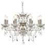 Lightplan 8 Chandelier Satin Silver with Clear Crystal