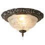 Lightplan Flush Antique Brass with Glass