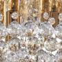 Lightplan Flush Ceiling Light 4 Light Crystal and Gold