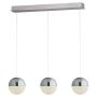 Lightplan LED 3 Bar Pendant Chrome Crushed Ice Shade