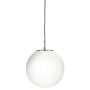 Lightplan Round Ceiling Pendant Satin Silver with Opal Glass 300mm