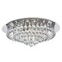 Lightplan Round Flush Ceiling Light 8 Light Crystal and Chrome