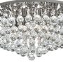 Lightplan Round Flush Ceiling Light 8 Light Crystal and Chrome