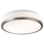 Lightplan Round Flush Silver Light with White Glass 290mm