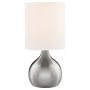 Lightplan Touch Control Table Lamp Satin Silver with Ivory Fabric Shade