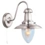 Lightplan Wall Light Satin Silver with Clear Seeded Glass