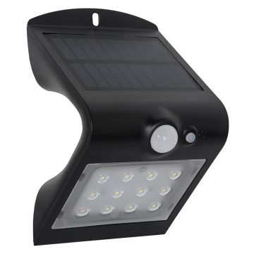 Image of ROBUS LED PIR Solar Wall Light 1.5W IP65 4000K Black RSO240P-04