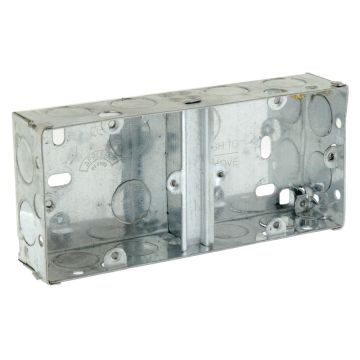 Image of Appleby Dual 1 plus 1 Gang 35mm Flush Metal Back Box SB636